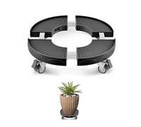 VEVOR Chariot à Poubelle Réglable 380-580 mm Socle à Roulettes à Poubelles Rondes, Capacité Charge 181,4 kg, avec 4 Roues Pivotantes Verrouillables, Chariot à Plantes Multifonctionnel Robuste, Noir