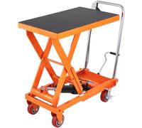 VEVOR Chariot à Table Élévatrice Hydraulique Capacité Charge 500 kg Chariot Élévateur Manuel à Ciseaux Simples Hauteur Levage 900 mm 4 Roues Coussin Antidérapant pour Manutention Transport Matériaux