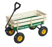 VEVOR Chariot à Tirer Enfants 102 cm Chariot Enfant Tout-terrain pour Tout-petits, Cadeau Anniversaire, Jardinage, Plage, Camping, Aventures Plein Air, Charge 150 kg, avec Panneaux Bois, Poignée, Vert