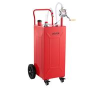 VEVOR Chariot Carburant 113,6 L Réservoir à Carburant Mobile Pompe Manuelle, Réservoir en Acier au Carbone, avec 4 Roues et Tuyau, pour Essence et Diesel, Voiture, Quad, Tondeuse, Moto, Bateau, Rouge
