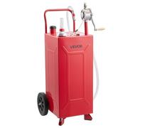 VEVOR Chariot Carburant 113,6 L Réservoir à Carburant Mobile Pompe Manuelle, Réservoir en Acier au Carbone, avec 2 Roues et Tuyau, pour Essence et Diesel, Voiture, Tondeuse, Quad, Bateau, Moto, Rouge