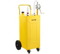 VEVOR Chariot Carburant 113,6 L Réservoir à Carburant Mobile Pompe Manuelle, Réservoir en Acier au Carbone, avec 4 Roues et Tuyau, pour Essence et Diesel, Voiture, Quad, Tondeuse, Moto, Bateau, Jaune