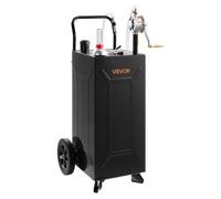 VEVOR Chariot Carburant 113,6 L Réservoir à Carburant Mobile Pompe Manuelle, Réservoir en Acier au Carbone, avec 2 Roues et Tuyau, pour Essence et Diesel, Voiture, Tondeuse, Quad, Bateau, Moto, Noir