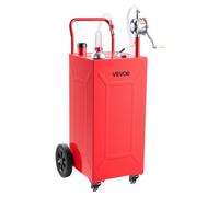 VEVOR Chariot Carburant 132,5 L Réservoir à Carburant Mobile Pompe Manuelle, Réservoir en Acier au Carbone, avec 4 Roues et Tuyau, pour Essence et Diesel, Voiture, Quad, Tondeuse, Bateau, Moto, Rouge