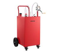 VEVOR Chariot Carburant 151,4 L Réservoir à Carburant Mobile Pompe Manuelle, Réservoir en Acier au Carbone, avec 4 Roues et Tuyau, pour Essence et Diesel, Voiture, Tondeuse, Quad, Moto, Bateau, Rouge