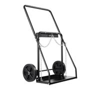 VEVOR Chariot de Bouteille de Soudage Double, Charge Statique 200 kg, Chariot de Réservoir d'Oxygène d'Acétylène, Roues Solides 54 mm, Chaînes de Sécurité, pour Bouteilles de Gaz Doubles 31,75 cm