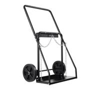 VEVOR Chariot de Bouteille de Soudage Double, Charge Statique 200 kg, Chariot de Réservoir d'Oxygène d'Acétylène, Roues Solides 54 mm, Chaînes de Sécurité, pour Bouteilles de Gaz Doubles 31,75 cm