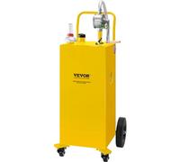 VEVOR Bidon de carburant 35 gal – Pompe de transfert manuelle – 4 roues – Jaune