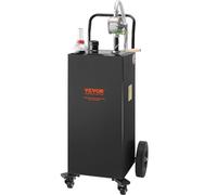 VEVOR Chariot de carburant, 35 gallons, réservoir de stockage d'essence 4 roues, pompe de transfert manuelle réservoir de carburant essence diesel pour voitures, tondeuses à gazon, VTT, bateaux, noir