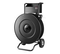 VEVOR Chariot de cerclage pour bobines de cerclage PET/PP/acier avec noyaux de 203/406 mm, distributeur de cerclage robuste, équipé d'un frein à tambour amélioré, plateau spacieux intégré pour outils