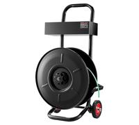 VEVOR Chariot de cerclage pour bobines de cerclage PET/PP/polyester avec noyaux 203 mm, distributeur de cerclage robuste, équipé d'un système de freinage amélioré, plateau spacieux intégré pour outils