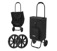 VEVOR Chariot de Courses Pliable à 2 Roues, Capacité de Charge 35 kg, Caddie de Courses 2 en 1 pour Marché, Laverie, Camping, avec Sac Amovible, Compartiment Isotherme, Poignée Souple en Mousse, Noir
