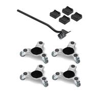 VEVOR Chariot de Déménagement 4PCS Déplace Meubles Lourds Capacité de Charge 200 kg 3 Roues Pivotantes Plateau Roulant Manutention Déménageur Acier au Carbone pour Meuble Réfrigérateur Canapé Armoire