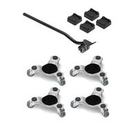 VEVOR Chariot de Déménagement 4PCS Déplace Meubles Lourds Capacité de Charge 200 kg 3 Roues Pivotantes Plateau Roulant Manutention Déménageur Acier au Carbone pour Meuble Réfrigérateur Canapé Armoire