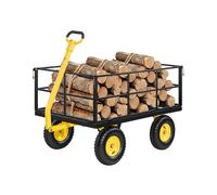 VEVOR Chariot de Jardin Acier Chariot Transport Robuste Charge 635 kg Pneu 33 cm