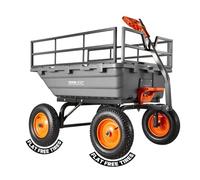 VEVOR Chariot de Jardin Basculant 680 kg Chariot à Benne Basculante Polypropylène pour Transport Plante Terre Récolte, avec Ridelle Amovible, Basculement 90°, Poignée 2 en 1, Essieu Directionnel 270°