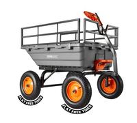 VEVOR Chariot de jardin basculant 680 kg - Roues increvables - Poignée rotative