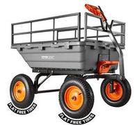 VEVOR Chariot de jardin basculant 680 kg - Roues increvables - Poignée rotative
