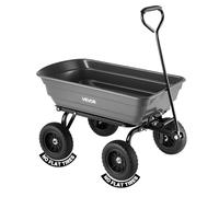 VEVOR Chariot de Jardin Basculant Max. 272 kg Chariot à Benne Basculante en PP pour Transport de Bois Plantes Terre, 4 Roues Increvables Pivotantes à 180°, Basculement à 90°, Roulement Rotatif à 270°