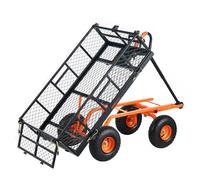 VEVOR Chariot de Jardin en Acier de 181,4 kg, Chariot Utilitaire Robuste avec côtés Amovibles, poignée extractible, Doublure Utilitaire, Roues Tout Terrain de 25,4 cm
