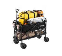 VEVOR Chariot de jardin pliable 2 niveaux 300 L, 204,12 kg, roues tout-terrain, noir
