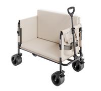VEVOR Chariot de Jardin Pliable, 220 L, Chariot de Transport Utilitaire 2 en 1 Convertible en Banc, Capacité de Charge 249,48 kg, avec Poignée Réglable, pour Extérieur, Camping, Jardinage, Shopping