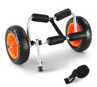 VEVOR Chariot de Kayak 113 kg Chariot Transport Canoë Pliable avec Roues Pleines 25,4 cm Pied de Support Antidérapant et Sangle d'Arrimage pour Kayaks Canoës Planches à Pagaie Tapis Flottants Bateaux