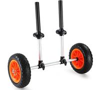 VEVOR Chariot de Kayak 127 kg Chariot de Transport Canoë Largeur Réglable 110-455 mm avec Roues Pleines 25,4 cm Polyuréthane Amovibles Trous de Drainage pour Transporter Bateaux Kayaks 252x670x605 mm
