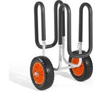 VEVOR Chariot de Kayak, Capacité de Charge 68 kg, Chariot de Transport Paddle Pliable Compact, avec Pneus en Caoutchouc Plein 25,4 cm, Pied de Support, Sangle d'Arrimage, pour Kayaks, Canoës, Paddles