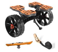 VEVOR Chariot de Kayak, Capacité de Charge 136 kg, Chariot de Transport Paddle Pliable Compact, avec Pneus Caoutchouc Plein 25,4 cm, Pieds de Support, Sangle d'Arrimage, pour Kayaks, Canoës, Paddles