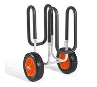 VEVOR Chariot de Kayak, Capacité de Charge 68 kg, Chariot de Transport Paddle Pliable Compact, avec Pneus en Caoutchouc Plein 25,4 cm, Pied de Support, Sangle d'Arrimage, pour Kayaks, Canoës, Paddles