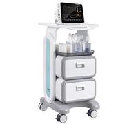 VEVOR Chariot de Laboratoire à 3 Niveaux, Chariot Médical Mobile avec 2 Tiroirs 1 Plateau Supérieur, Matériau ABS, avec 4 Roues Silencieuses, pour Labo, Clinique, Hôpital, Salon