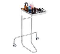 VEVOR Chariot de Laboratoire en Acier Inoxydable, Chariot Médical Mobile avec Plateau Unique, Chariot Utilitaire Hauteur Réglable, avec 2 Roues Silencieuses, pour Laboratoire, Clinique, Hôpital, Salon