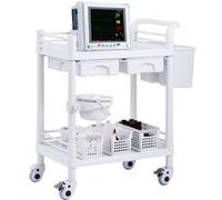 VEVOR Chariot De Laboratoire En PP Doté De 2 Étagères De 2 Tiroirs De Roues Silencieuses White