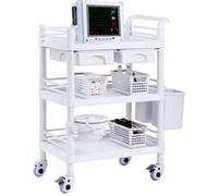 VEVOR Chariot De Laboratoire Structure à 3 Niveaux Dispose De Trois Conteneurs à Déchets