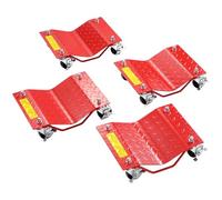 VEVOR Chariot de Manutention de Voiture 4PCs Capacité Totale 3,6 T, Chariot Déplace Voiture en Acier, avec Roues, Aide à la Manœuvre Positionnement pour Véhicule Camion Remorque Moto Bateau, Rouge