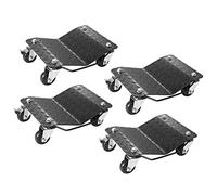 VEVOR Chariot de Manutention de Voiture 4PCs Charge 3 T au Total Chariot Déplace Voiture Plate-forme 38,5x30 cm Roue Verrouillable Aide à la Manœuvre Positionnement pour Véhicules Meubles Équipements