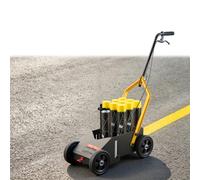 VEVOR Chariot de Marquage de Lignes à 4 Roues, Capacité de 9 Bombes, Noir | Largeur de Bande Réglable 50-100 mm, Machine de Marquage Routier Manuelle en Acier avec Buse d'Adaptation pour Sol de Parking