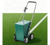 VEVOR Chariot de Marquage de Lignes à 4 Roues, Capacité Poudre 22,7 kg, Vert, Marquer au Sol Manuel en Acier au Carbone, Largeur de Bande Réglable 50-100 mm, pour Terrain de Sport et Grands Terrains