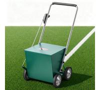 VEVOR Chariot de Marquage de Lignes à 4 Roues, Capacité Poudre 29,5 kg, Vert, Marquer au Sol Manuel en Acier au Carbone, Largeur de Bande Réglable 50-100 mm, pour Terrain de Sport et Grands Terrains