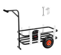 VEVOR Chariot de Pêche de Plage Capacité de Charge 90,71 kg Chariot avec 7 Supports de Canne à Pêche Roues Gonflables en Caoutchouc 275 mm Chariot de Sable en Acier Robuste pour Pique-nique Plein Air