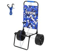 VEVOR Chariot de plage avec grandes roues pour le sable, plateau de chargement 380 x 386 mm, chariot de transport pliable avec roues solides en PE 254 mm, chargé de 31 kg, pour pique-nique, camping