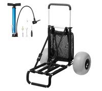VEVOR Chariot de Plage avec Grandes Roues pour Le Sable, Plateau de Chargement 760 x 390 mm, Chariot de Transport Pliable avec Roues Ballons de 304 mm, capacité de 74,8 kg, Hauteur de 685 à 1135 mm