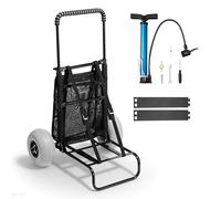 VEVOR Chariot de Plage avec Grandes Roues pour Le Sable, Porte-Bagages 510 x 370 mm, Chariot de Transport Pliable avec Roues Ballon de 228,6 mm, 74,8 kg, Hauteur 690 à 1140 mm, pour Plage, Camping