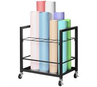 VEVOR Chariot de Rangement pour Plans de Construction Architecturale à 12 Emplacements, Support de Plans Mobile avec roulettes, Meuble de Rangement pour Affiche de Carte, Fichiers en Rouleau, Bureau