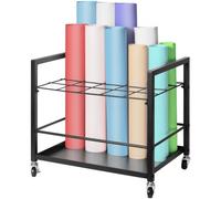 VEVOR Chariot de Rangement pour Plans de Construction Architecturale à 20 Emplacements, Support de Plans Mobile avec roulettes, Meuble de Rangement pour Affiche de Carte, Fichiers en Rouleau, Bureau