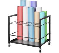 VEVOR Chariot de Rangement pour Plans de Construction Architecturale à 20 Emplacements, Support de Plans Mobile avec Roulettes, Meuble de Rangement pour Affiche de Carte, Fichiers en Rouleau, Bureau