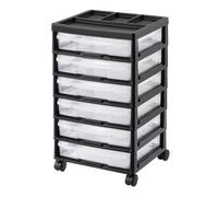 VEVOR Chariot de Rangement pour Scrapbooking avec 6 Boîtes Transparentes, Organisateur de Bureau à 6 Niveaux, Tour de Rangement en PP, pour Matériels de Scrapbooking Outils Fournitures d'Artisanat