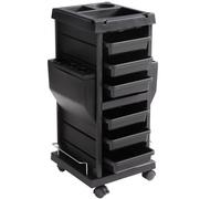 VEVOR Chariot de salon, 6 tiroirs amovibles, chariot de salon de beauté verrouillable pour styliste avec porte-outils, chariot roulant de coiffure en plastique avec roues verrouillables pour barbier