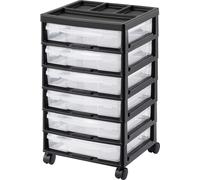 VEVOR Chariot de scrapbooking à 6 niveaux de grande capacité avec dessus organiseur, cadre noir, chariot pour art et bricolage